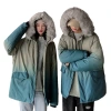 Hong Kong-style cotton-padded jackets, mid-length men's mid-length gradient Chinese-style couple wool-neck coats, thickened loose cotton-padded jackets for students, trendy cotton-padded jackets Item Picture